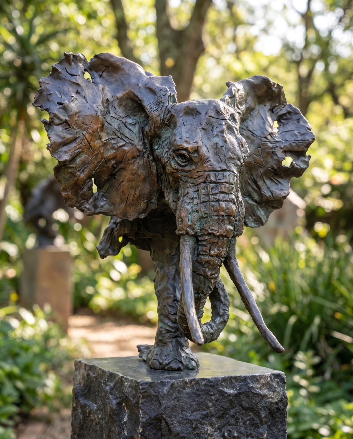 The Elephant — bronze sculpture by David Francois Rabie